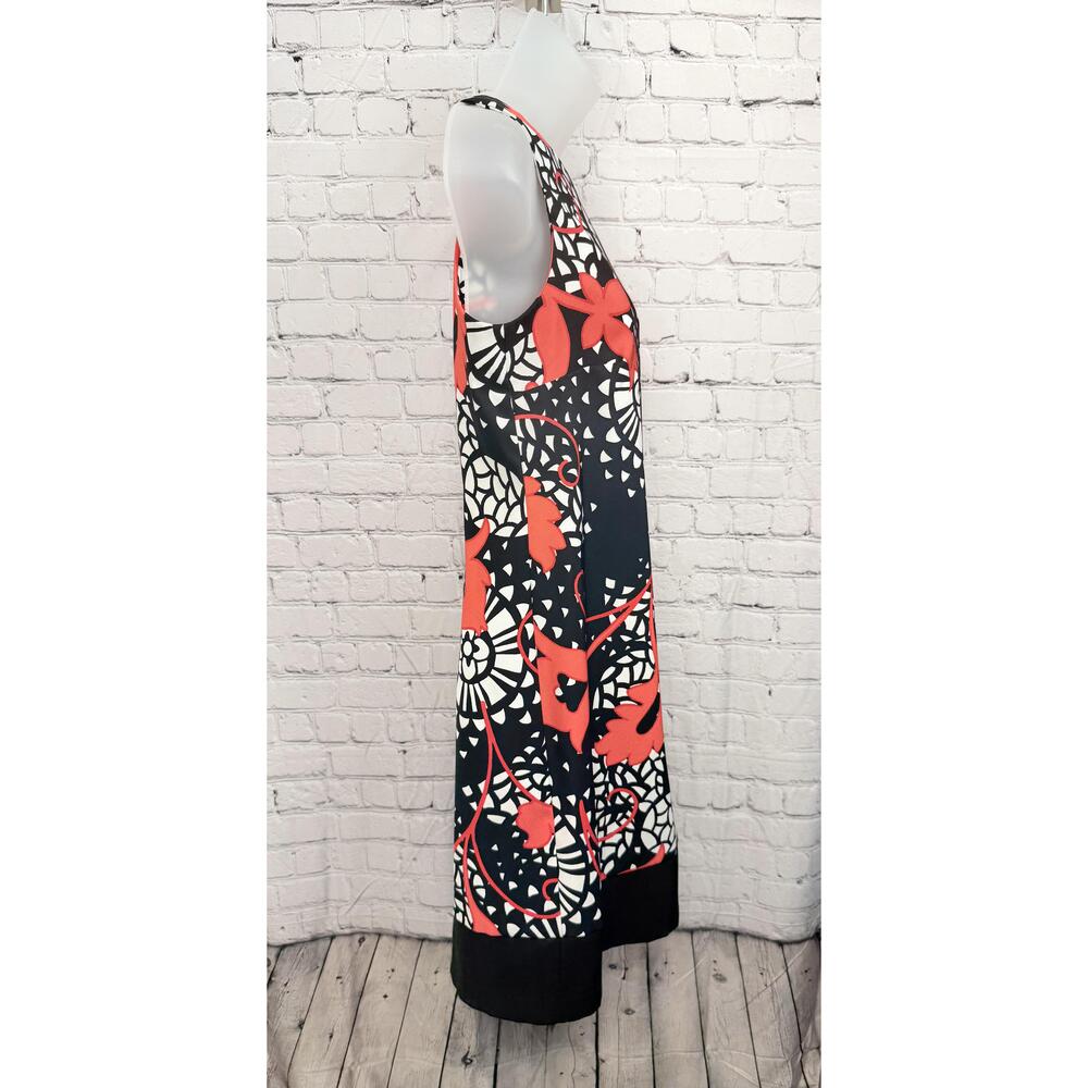 Alyx Ltd Womens Black Red White Floral Pattern Round Neck Above Knee Dress 8 - Picture 3 of 9